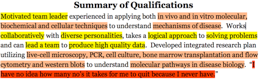summary of qualifications