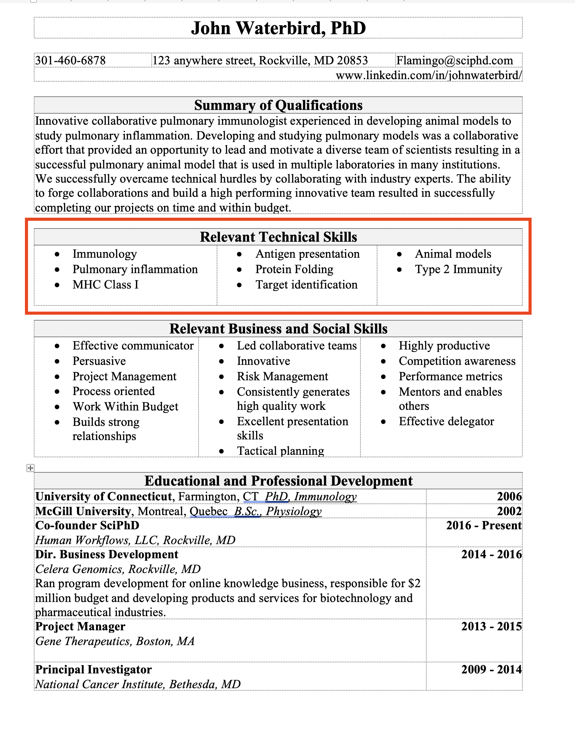 technical skills examples for students resume