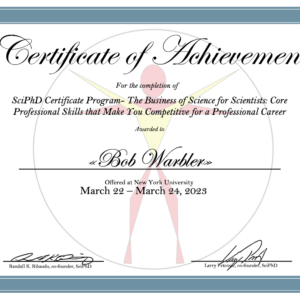 SciPhD Hybrid Business of Science Certificate Program
